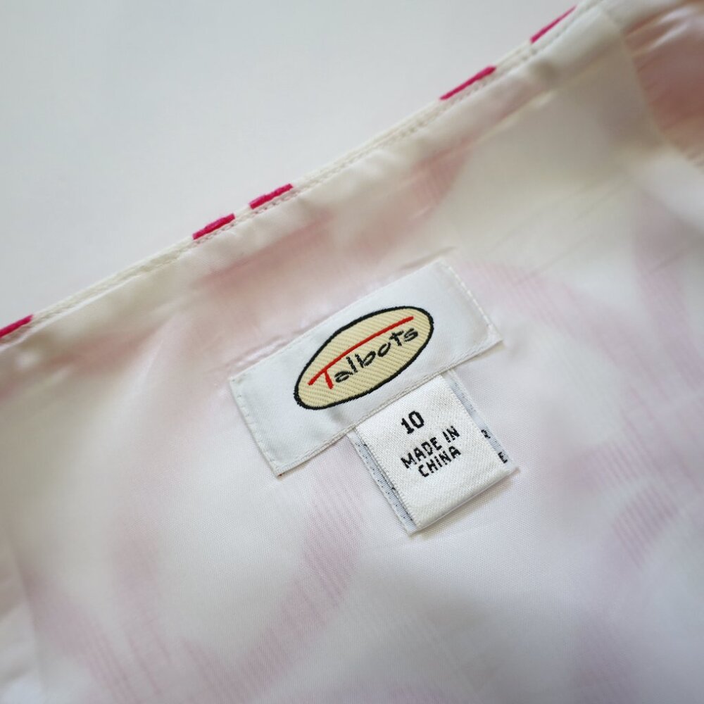 TALBOTS Size 10 White & Pink Skirt Career Business - Picture 4 of 6